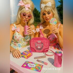 Juicy Couture Free Love Heritage Velour Crossbody Bag Pink w Charm NWT